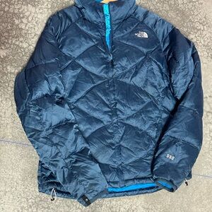 The North Face 550 Quilted Puffer Jacket Blue Womens Size L